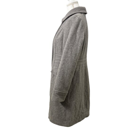 Anne Klein Sophisticated Gray Wool-Blend Button-Up Winter Coat Womens Size 8 - Picture 2 of 14